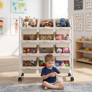 Modern PP Toy <strong>Storage</strong> Rack Floor-Standing Multi-Layer for Children's Books and <strong>Drawings</strong> - Product Image 4