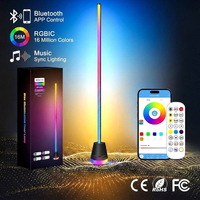Lámpara de Pie LED RGBIC Regulable con Función de Sincronización Musical para Fiestas/Luces de Interior