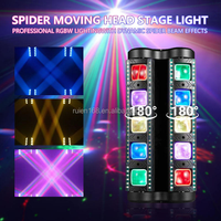 RUIEN 10x40W RGBW Projecteur Spider de Scène en Aluminium avec Bandes Auxiliaires DMX512 Lumière à Tête Mobile Activée par le Son