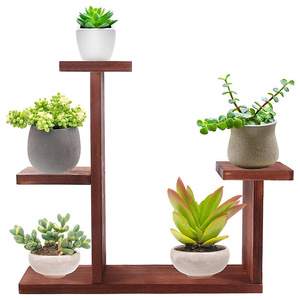 Soporte de madera para flores de 3 niveles, estante independiente para plantas suculentas, para decoración de ventana o sala de estar - Product Image 4