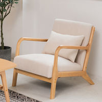 Chaise de salon, chaise de canapé de lecture, balcon en bois massif de style nordique, lecture décontractée, semi-inclinable confortable, dossier bas