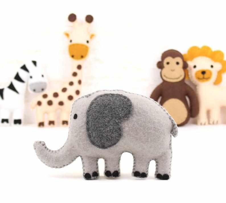 Feltro di lana tessuto giocattoli fatti a mano feltro animali ornamenti feltro giocattoli per bambini ago feltro di elefante