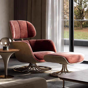 Chaise de canapé simple en cuir de luxe léger de style <span class=keywords><strong>italien</strong></span> Design moderne Chaise de loisirs pour le salon Cave à <span class=keywords><strong>vin</strong></span> Nouvelle édition - Product Image 2