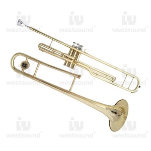 Trombón plano B de rendimiento profesional, Trompeta dorada lacada <span class=keywords><strong>para</strong></span> <span class=keywords><strong>principiantes</strong></span>, tono BB y EB de latón - Product Image 5