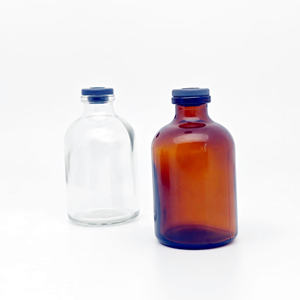 Flacons d'injection en verre stériles moulés transparents de 50ml 100ml pour antibiotiques - Product Image 1