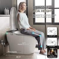 WC intelligent monobloc moderne avec bidet intégré, capteur automatique, fonctionnement automatique et télécommande