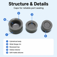 Tapón de Silicona para Botellas de Reactivos, Tapón de Sellado para Frascos de Laboratorio, Suave, Flexible, a Prueba de Polvo, Tamaño Personalizado, Tapones de Laboratorio OEM ODM