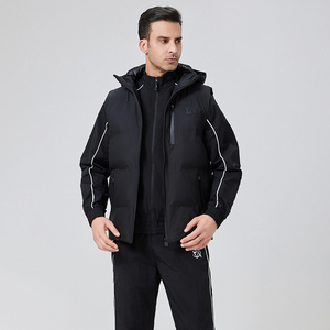 Tweny8 marque recommander Sport Gilets vers le bas <span class=keywords><strong>Gilet</strong></span> vestes capuche réglable poche zippée hommes <span class=keywords><strong>sans</strong></span> manches bouffante veste - Product Image 4