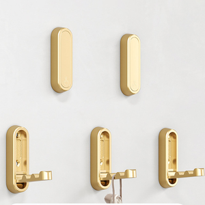 2025 đơn giản loại hợp kim kẽm quần áo & Khăn Treo móc không đục lỗ có thể gập lại treo tường tủ quần áo móc - Product Image 5