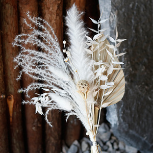 I082 Gâteau Décoratif Fleur Séchée Feuilles De Palmier Bouquet Anniversaire Décorations De Mariage À La Main DIY Couleur ensemble - Product Image 6