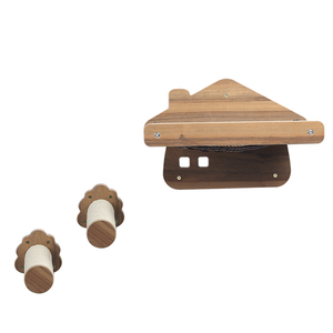 Hamaca de madera maciza con forma de seta extraíble para gato, cama montada en la pared, gran oferta - Product Image 2