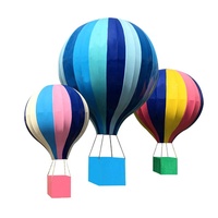 Ballon à air chaud grandeur nature en fibre de verre pour extérieur, sculpture de jardin personnalisable (taille, couleur, logo), design moderne et luxueux, résistant aux intempéries