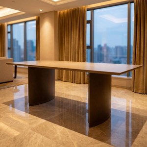 Mesa de Comedor de Roble Ecológica y Duradera con Diseño Moderno y Minimalista, Juego de Comedor de 10 Piezas que Ahorra Espacio - Product Image 2