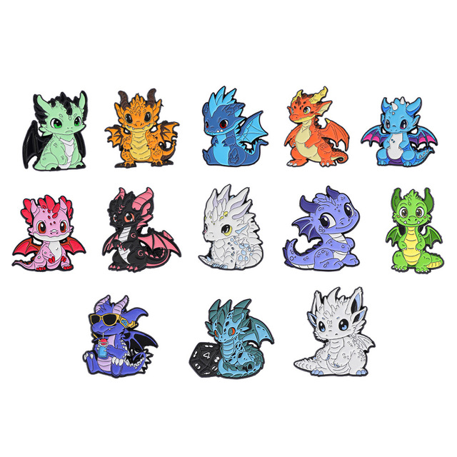 Newly cartoon lovely dragon poke monster Charizard badge