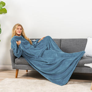 Super Soft Warm Cozy Wearable Sherpa Hoodie <b>Blanket</b> Sweatshirt <b>Blanket</b> <b>With</b> <b>Sleeves</b> - Product Image 1