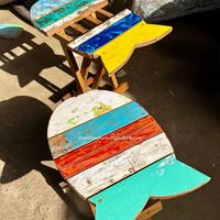 Mesa Plegable de Teca Multicolor Rústica DIVADI para Exteriores, 120x70x78 CM, Ideal para Pesca
