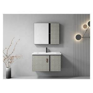 Mueble de Baño Moderno Personalizado de Fábrica, con Placa de Roca, Montado en la Pared, para Hoteles y Villas, con Lavabos y Espejos - Product Image 4