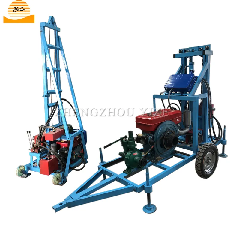 150m soil testing rotary exploration drilling rig for sale trailer mounted borehole diamond core water well drill rig machine