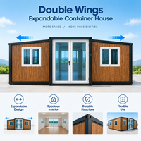 Maison conteneur personnalisée à double aile extensible, bureau de chantier portable, cabine pour camp de travail, dortoir, unité d'hébergement du personnel