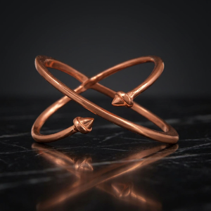 Bague Flèche Classique Plaqué Or Rose à Sertissage Griffe, Design Minimaliste, Unisexe, pour Enfants, Usage Quotidien - Product Image 2