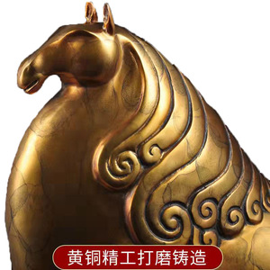 Brass Horseback Riding Nobleman Ornament Golden Bronze Office Desk Decoration Gift for Housewarming or Opening Ceremony - Product Image 5