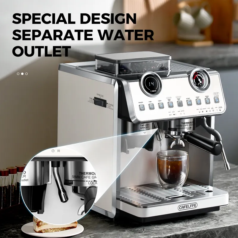 グラインダーエスプレッソポータブルコーヒーメーカーマシンを備えた新着商用自動販売自動コーヒーメーカー