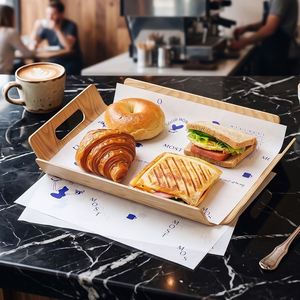 Food Grade Bakery Packaging PE Greaseproof Disposable <b>Paper</b> Custom Printed Logo OEM ODM Deli Sandwich <b>Burger</b> Cake Pizza Tissue - Product Image 2