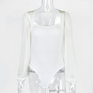 Sexy Bodysuit <strong>Women</strong> <strong>Black</strong> White Khaki Bodycon <strong>Long</strong> <strong>Sleeve</strong> One Pieces Mesh Bodysuits Jumpsuit Tops <strong>Body</strong> Suit Y2K - Product Image 5