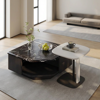 Table basse moderne de luxe en dalle de roche, style minimaliste italien, mobilier de maison, table d'appoint pour salon, table d'angle