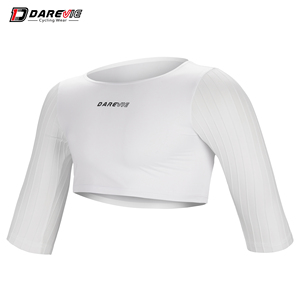 Darevie <span class=keywords><strong>OEM</strong></span> Pinhole vải Aero Cơ Sở Lớp Áo sơ mi đi xe đạp hiệu suất đồ lót 3/4 dài tay áo sọc đi xe đạp lớp đầu tiên - Product Image 2