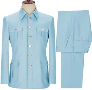 2025 Men's <strong>Suit</strong> 2 Pieces African Clothing Workwear Style Simple <strong>Suit</strong> for Men Slim Fit <strong>Suit</strong> Stand Collar <strong>Safari</strong> - Product Image 2