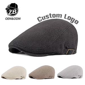 Gorra plana <span class=keywords><strong>de</strong></span> algodón y <span class=keywords><strong>lino</strong></span> estilo Newsboy, vintage, tipo Ivy, <span class=keywords><strong>para</strong></span> conducir, con bordado personalizado, venta al por mayor, directo <span class=keywords><strong>de</strong></span> fábrica, OEM ODM - Product Image 1