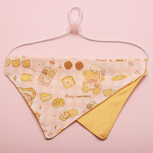 Hot-Selling Ins Style All Seasons Pet Supplies New Cotton Cartoon Printed Pet Triangle Towel <strong>Saliva</strong> Towel Cat Puppy Pet Product - Product Image 5