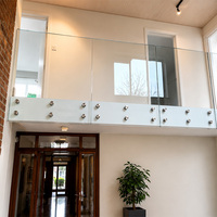 EKOO Offre Spéciale – Support de Verre Latéral en Acier Inoxydable pour Balustrades Intérieures Sans Cadre, Idéal pour Balcons et Porches Domestiques