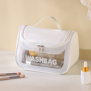 Wholesale Transparent Toilet Storage Bag PVC Nylon Simple Light Luxury Waterproof Cosmetic Bag for Household Travel - Product Image 3
