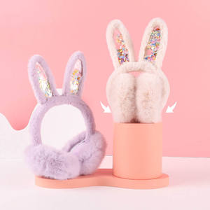 चलो पार्टी मज़ेदार सर्दियों गर्म प्लग फर कान के कान मफ कढ़ाई वाले खरगोश मफ फोल्डेबल इयरमफ कान सुरक्षा इयरकैप कान कवर - Product Image 2