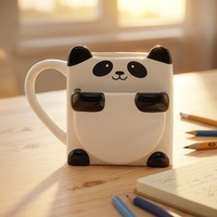 Mug à café en céramique personnalisé avec motif de panda câlin, mug à biscuits