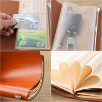 Cuaderno de Viaje Retro Recargable, Cuaderno Vintage Hecho a Mano con Forro de Cuero, Insertos de Plástico Elástico, Grabado Láser, para Tomar Notas