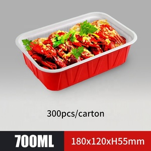 Caja de embalaje de almuerzo desechable de 2 compartimentos apta para microondas Contenedores de almacenamiento de preparación de alimentos calentados con tapa de plástico - Product Image 5