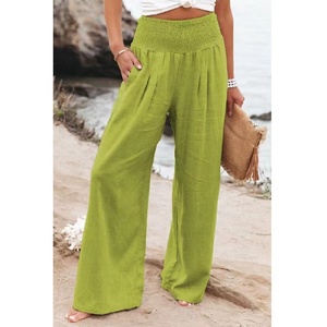 <span class=keywords><strong>Pantaloni</strong></span> da <span class=keywords><strong>donna</strong></span> in <span class=keywords><strong>lino</strong></span> <span class=keywords><strong>misto</strong></span> di cotone Casual su misura con gamba larga larga larga e leggera - Product Image 5