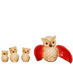 تماثيل بومة خزفية مزججة بالجملة شعبية ، تماثيل بومة حيوانات خزفية ذات تصميم - Product Image 2