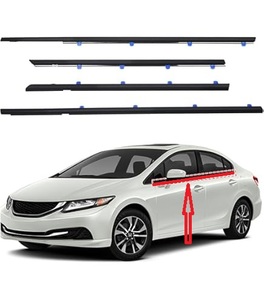 JJQ pour Honda Civic 1992-1995 Bandes d'étanchéité extérieures pour véhicules Autres parties de <span class=keywords><strong>carrosserie</strong></span> <span class=keywords><strong>automobile</strong></span> 4 PCS 72410-SR4-003 - Product Image 1
