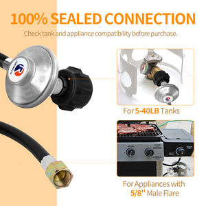 Regulador de Grelhador a Gás com Mangueira de GLP 3 Pés 25-250PSI Baixa Pressão para a maioria dos <span class=keywords><strong>Grill</strong></span> a Gás <span class=keywords><strong>LP</strong></span> como Weber, Aquecedor e Fire Pit - Product Image 3