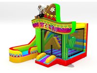 Fiesta mexicaine Combo Gonflable Maison De Rebond saut obstacle sauteur château de saut avec toboggan gonflable combo videur