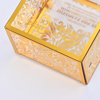 Cadeau transparent de luxe personnalisé pour animaux de compagnie Emballage estampillé à chaud en feuille boîte en or pour animaux de compagnie estampée
