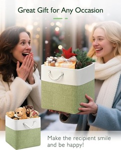 Boîtes de rangement pliables en tissu, lot de 6, cubes organisateurs pliables avec poignées en corde pour vêtements, jouets, maison - Product Image 3