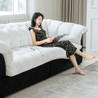 Canapé modulable 3 places Zayshine en velours chenille blanc de luxe, style rétro français, pour salon, appartement ou villa – Canapé de loisirs design
