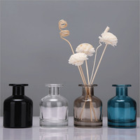 Bouteille en verre vide pour diffuseur à bâtonnets, design élégant et simple, 50ml, 100ml, 150ml, personnalisable, couleur ambre