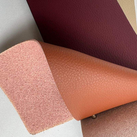 Cuir synthétique PVC couleur unie 1,2 mm, tricoté, résistant à l'usure, élastique, imperméable pour textiles de maison, meubles, automobile