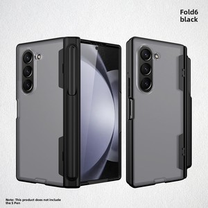 Coque de téléphone avec support latéral à ressort intégral (couverture complète) pour Samsung Fold 6, dos transparent et design assorti aux couleurs. - Product Image 4